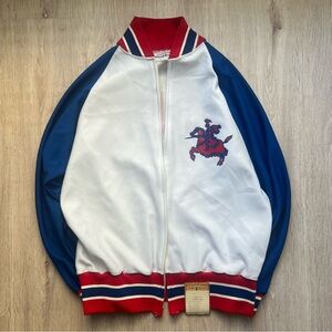 Vintage Warm Up Crusaders Jacket with Spellout Back Graphic Men's M